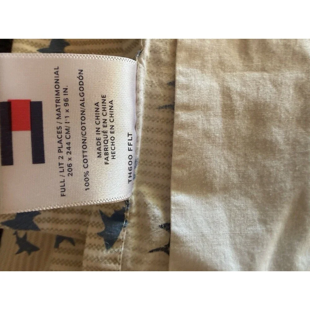 TOMMY HILFIGER SHARK ATTACK SHARKS BLUE RED Full Set Flat/Fitted 2 Pillowcases